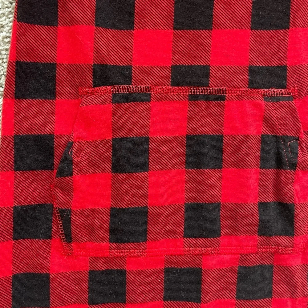 Cat & Jack Toddler Girls' Adaptive Short Sleeve Holiday Dress red plaid Size 5T - Picture 7 of 7